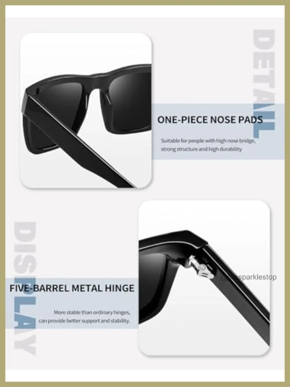 Square Polarized UV400 Protection Sunglasses Acetate TR90 Frames